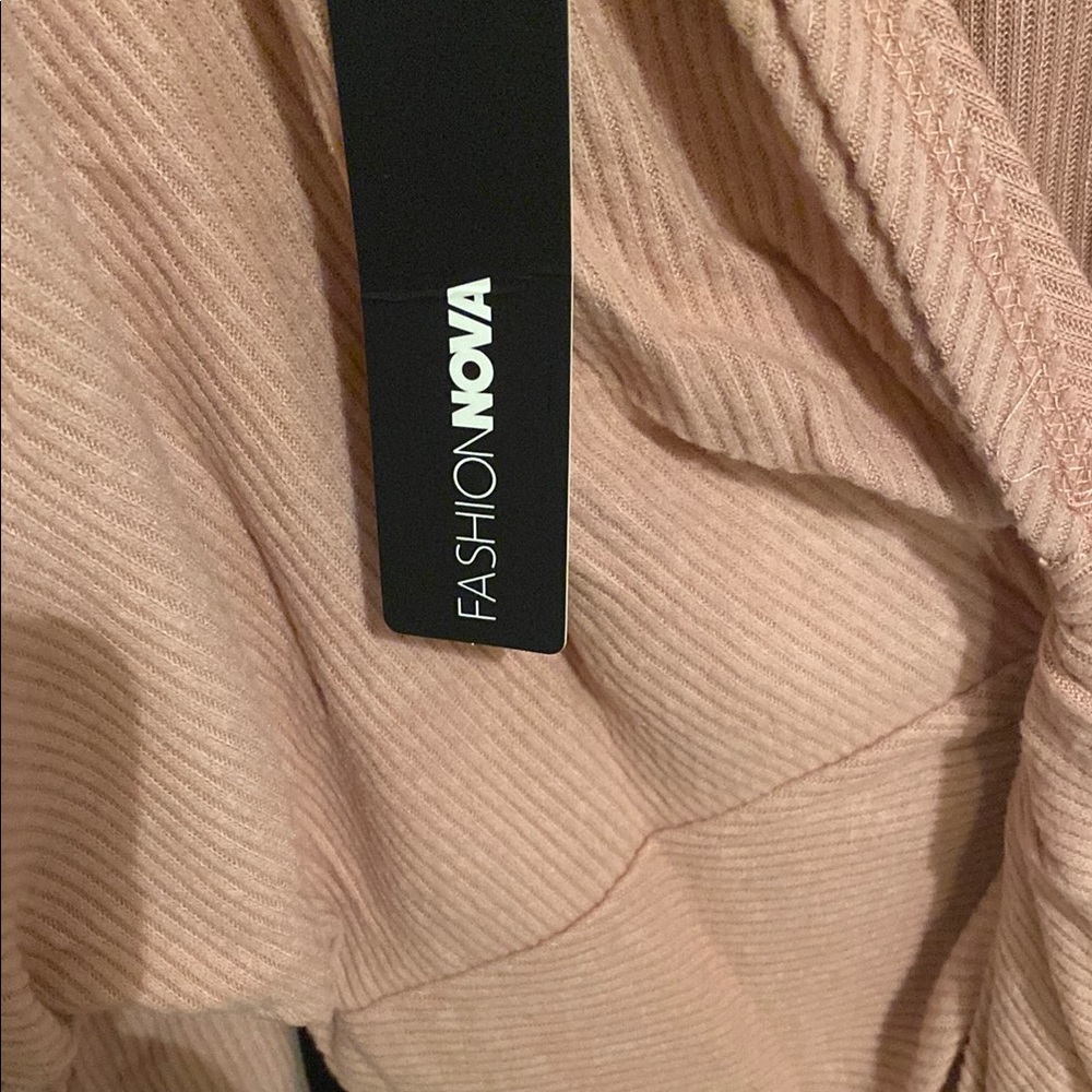 Pink Ribbed Long Sleeve Top - Picture 3 of 4
